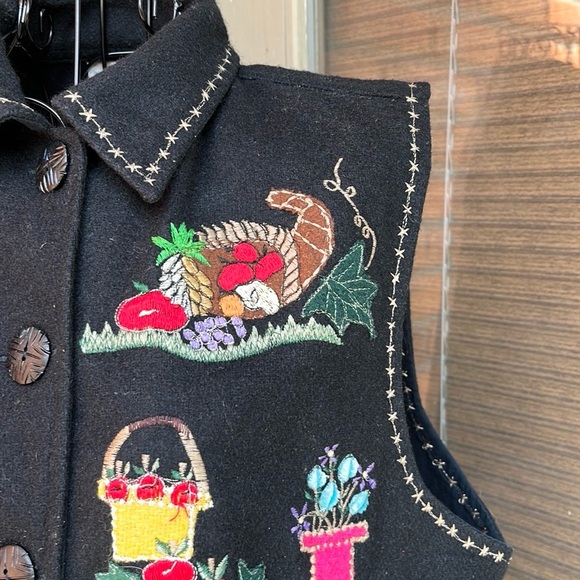 🍁Vintage Paul Harris Design Embroidered Fall/Harvest Themed Vest Size L EUC 🍁 - Picture 7 of 15